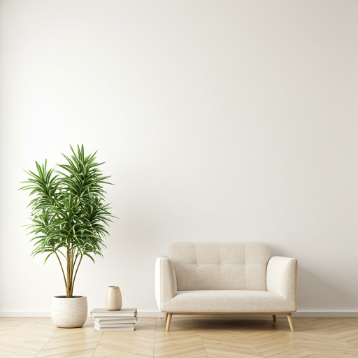 Bright clean modern living room interior